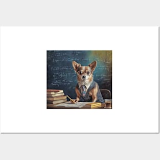 Chihuahua Dog Teacher Professor School Posters and Art